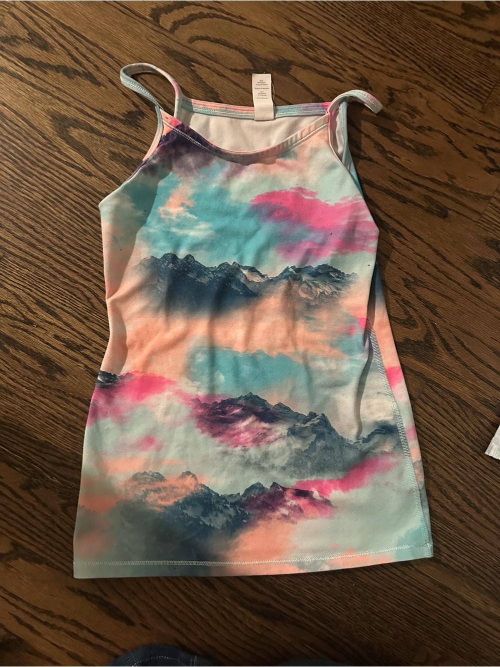 Ivivva Girls' Tank Top in Teal, Pink, Coral & Navy Mountain Print
